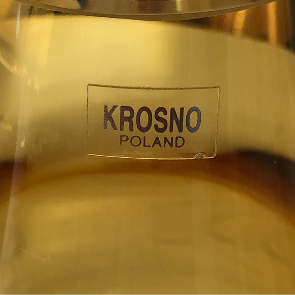 Large Crate & Barrel Amber Vase with circle indents 11x7 - Picture 6 of 12